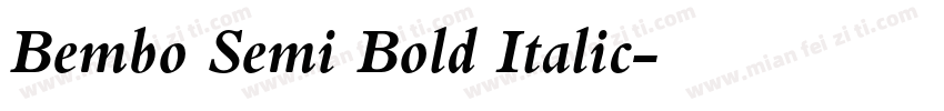 Bembo Semi Bold Italic字体转换